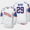 norway kristian ostby 2021 iihf world championship home jersey white