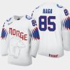 norway michael haga 2021 iihf world championship home jersey white