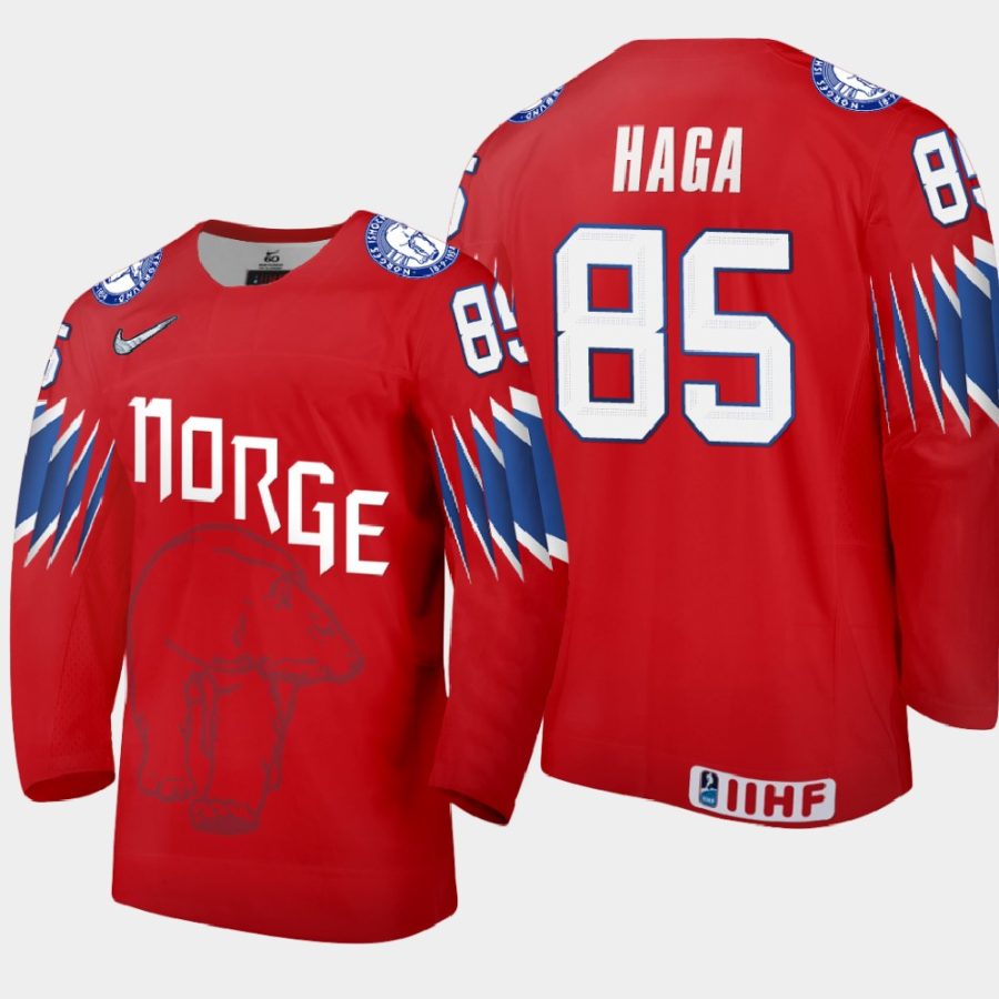 norway michael haga 2021 iihf world championship limited jersey red