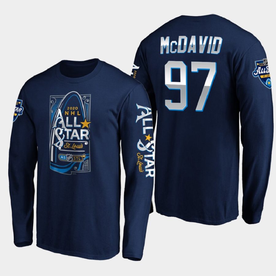 oilers connor mcdavid navy 2020 nhl all star game gateway long sleeve t shirt