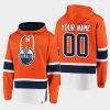 oilers custom orange dasher player lace up hoodie