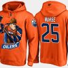 oilers darnell nurse cartoon team color orange hoodie