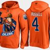 oilers kris russell cartoon team color orange hoodie