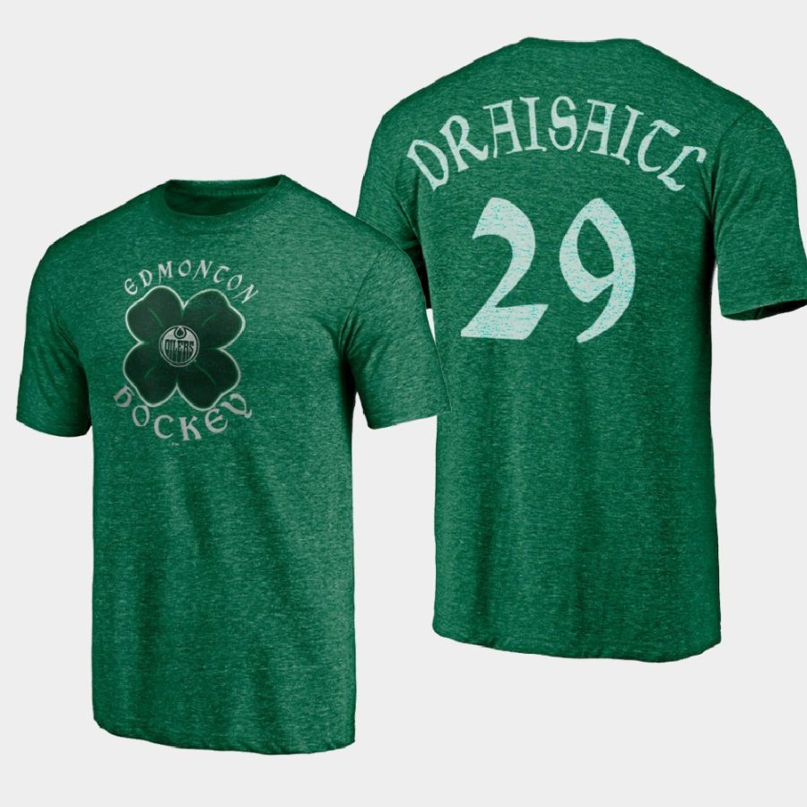 oilers leon draisaitl kelly green st. patricks day celtic t shirt