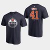 oilers mike smith navy authentic stack t shirt