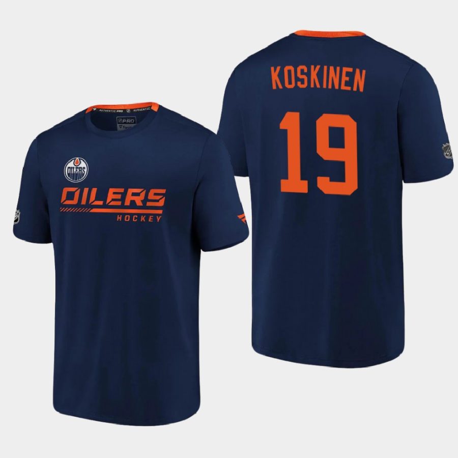 oilers mikko koskinen navy 2020 21 locker room performance authentic pro t shirt