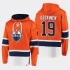 oilers mikko koskinen orange dasher player lace up hoodie