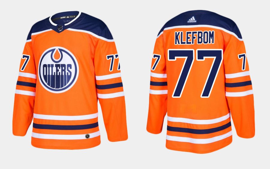 oilers oscar klefbom home orange jersey