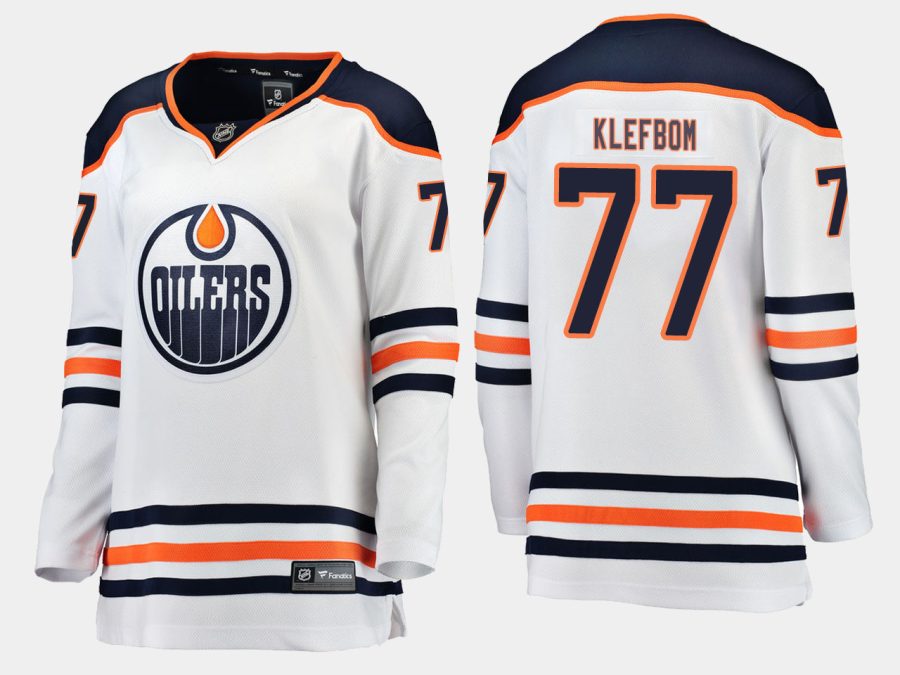 oilers oscar klefbom road breakaway player jersey