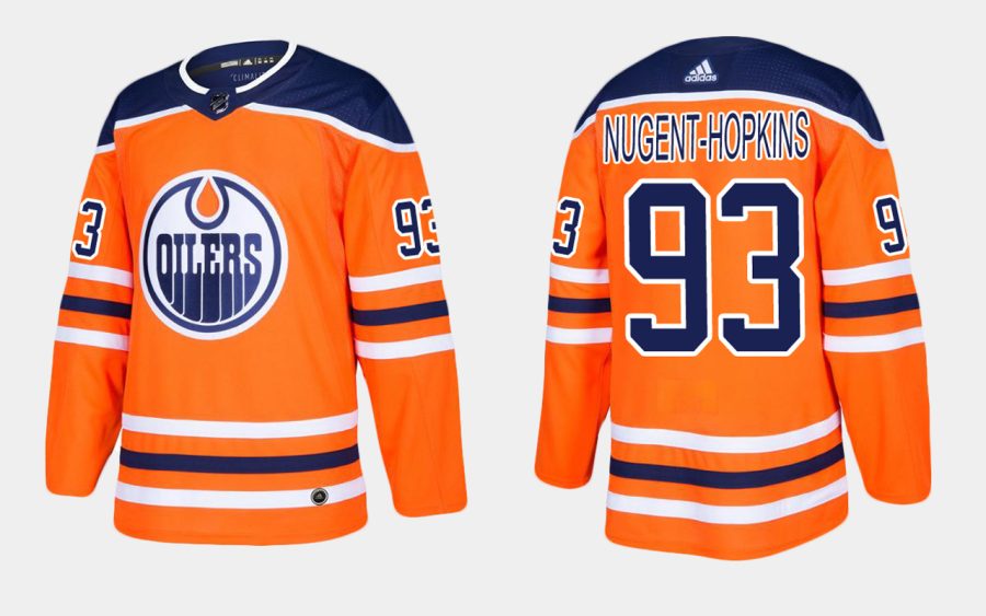 oilers ryan nugent hopkins home orange jersey