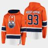 oilers ryan nugent hopkins orange dasher player lace up hoodie