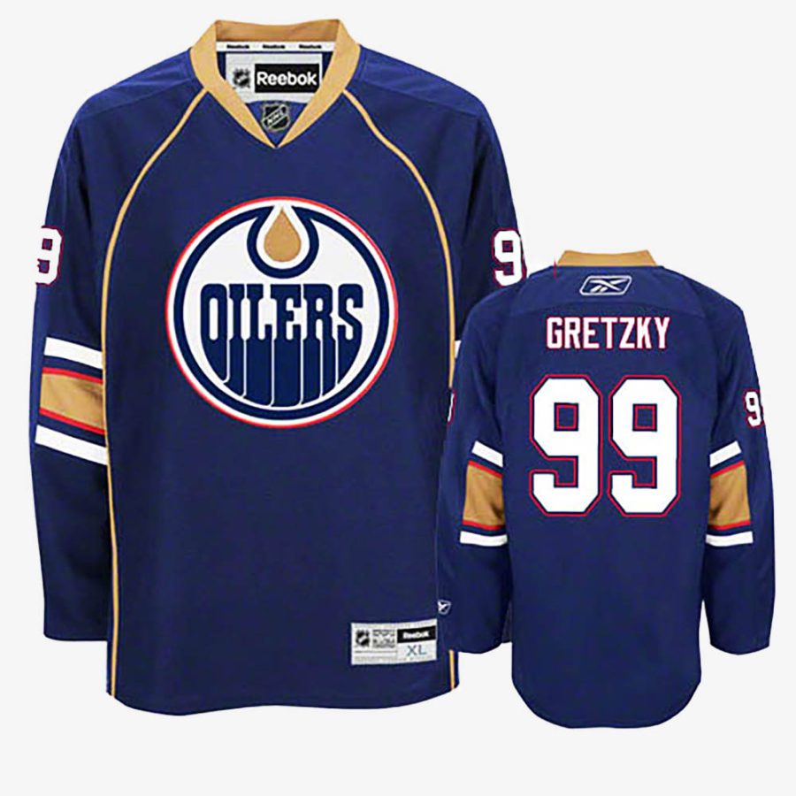 oilers wayne gretzky navy blue youth jersey