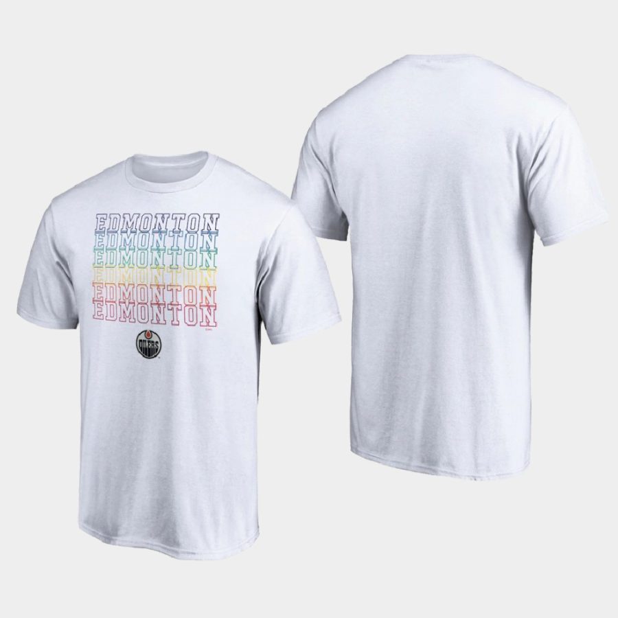 oilers white city pride t shirt