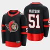 ottawa senators austin watson home 2020 21 breakaway player jersey black