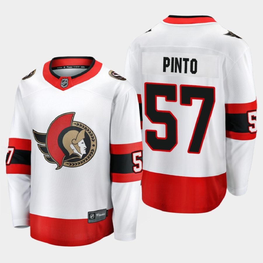 ottawa senators shane pinto away 2021 jersey white