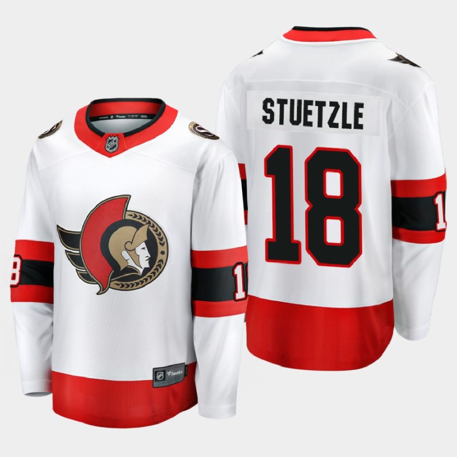 ottawa senators tim stuetzle away 2020 21 premier jersey white