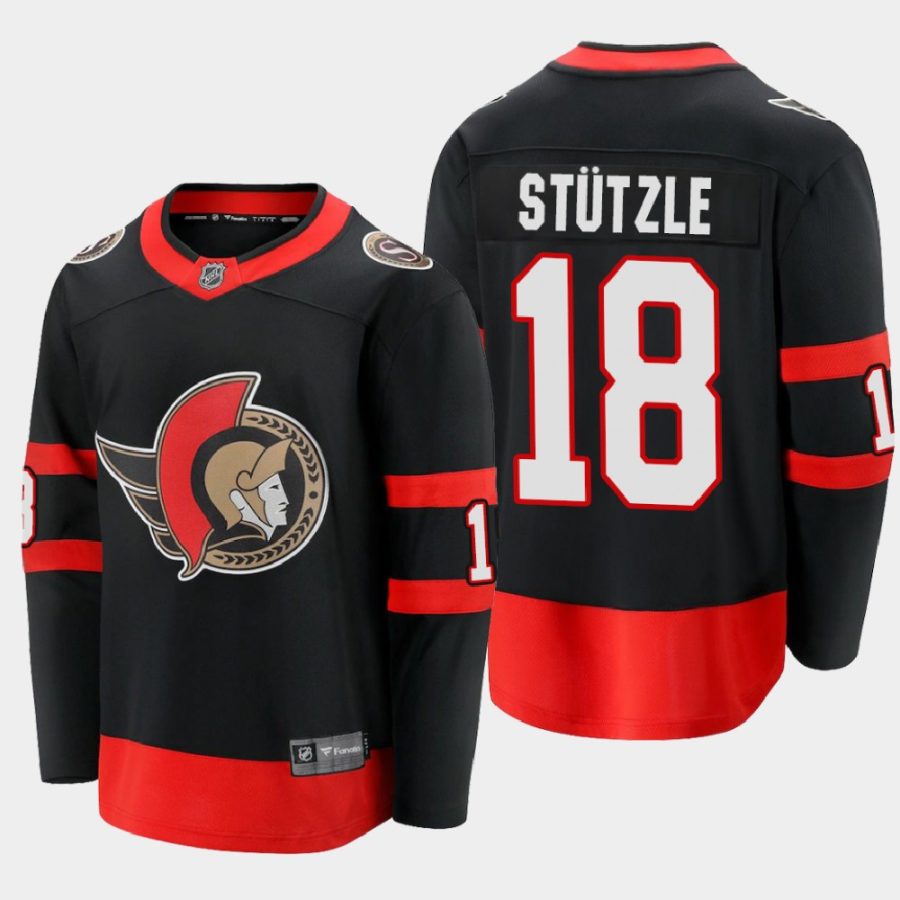 ottawa senators tim stutzle home 2021 jersey black