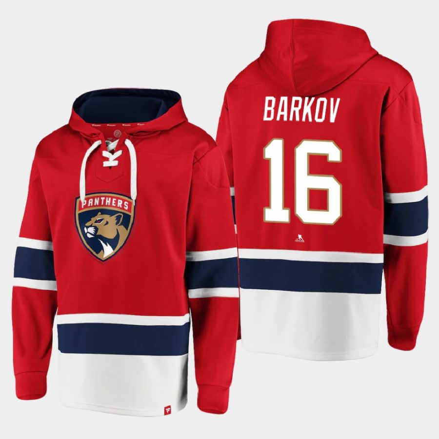 panthers aleksander barkov red dasher player lace up hoodie