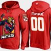 panthers custom cartoon team color red hoodie