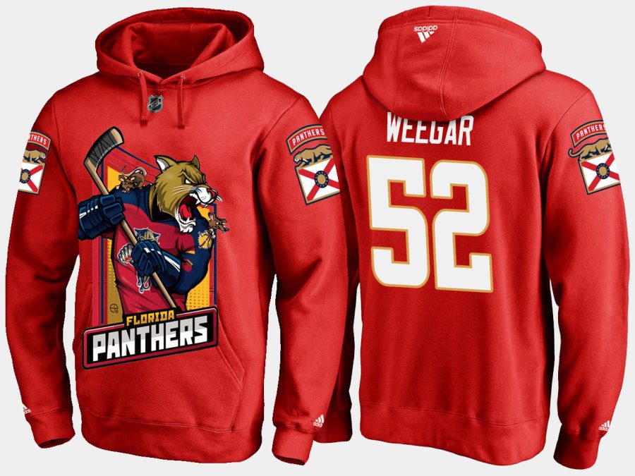 panthers mackenzie weegar cartoon team color red hoodie