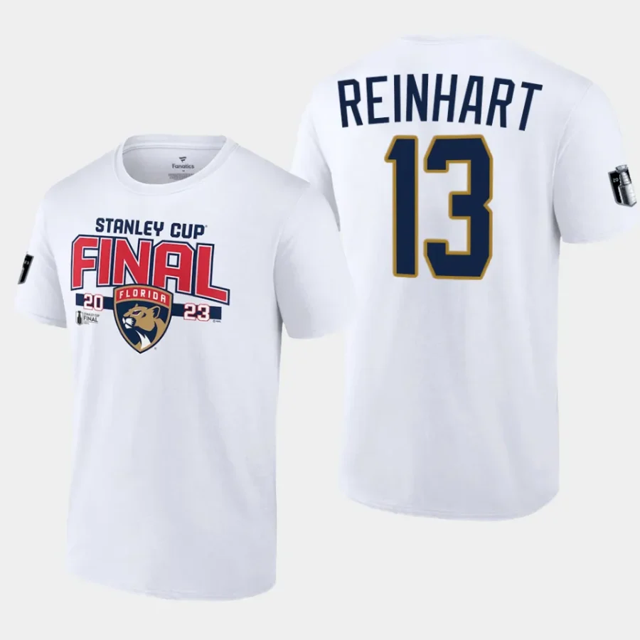 panthers sam reinhart white 2023 stanley cup final t shirt