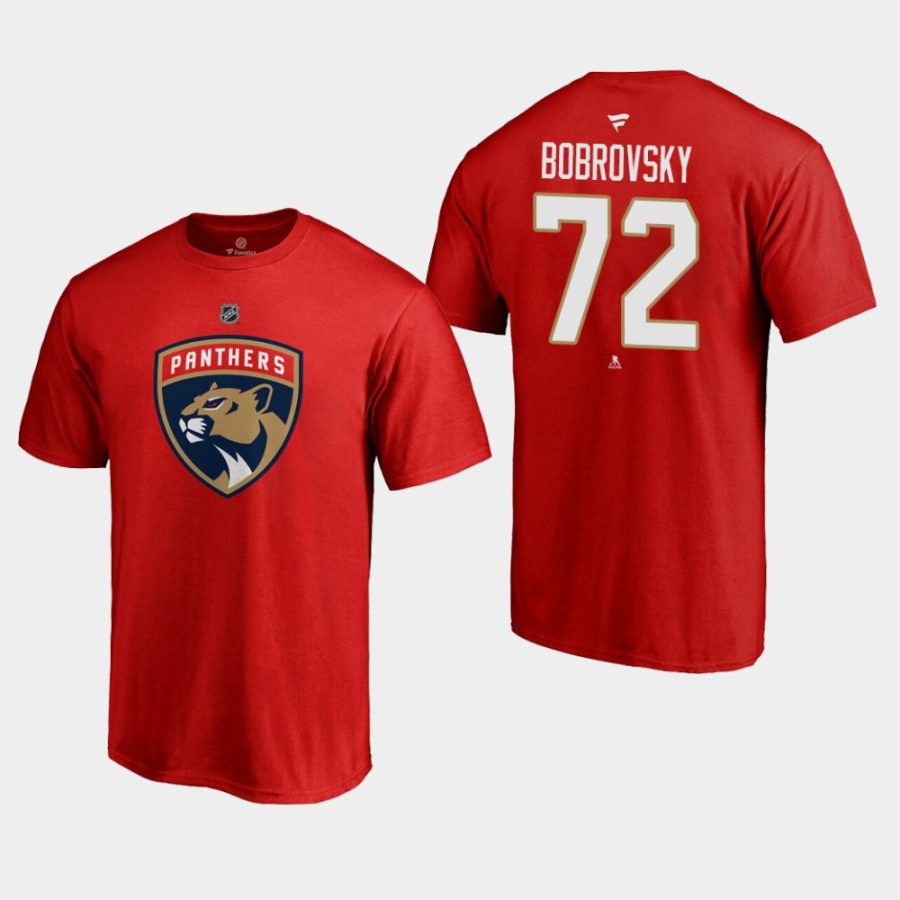 panthers sergei bobrovsky red authentic stack t shirt