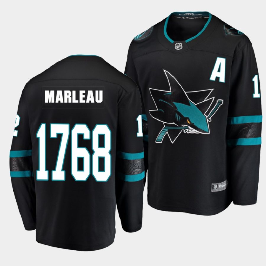 patrick marleau sharks black nhl record 1768 games legend jersey