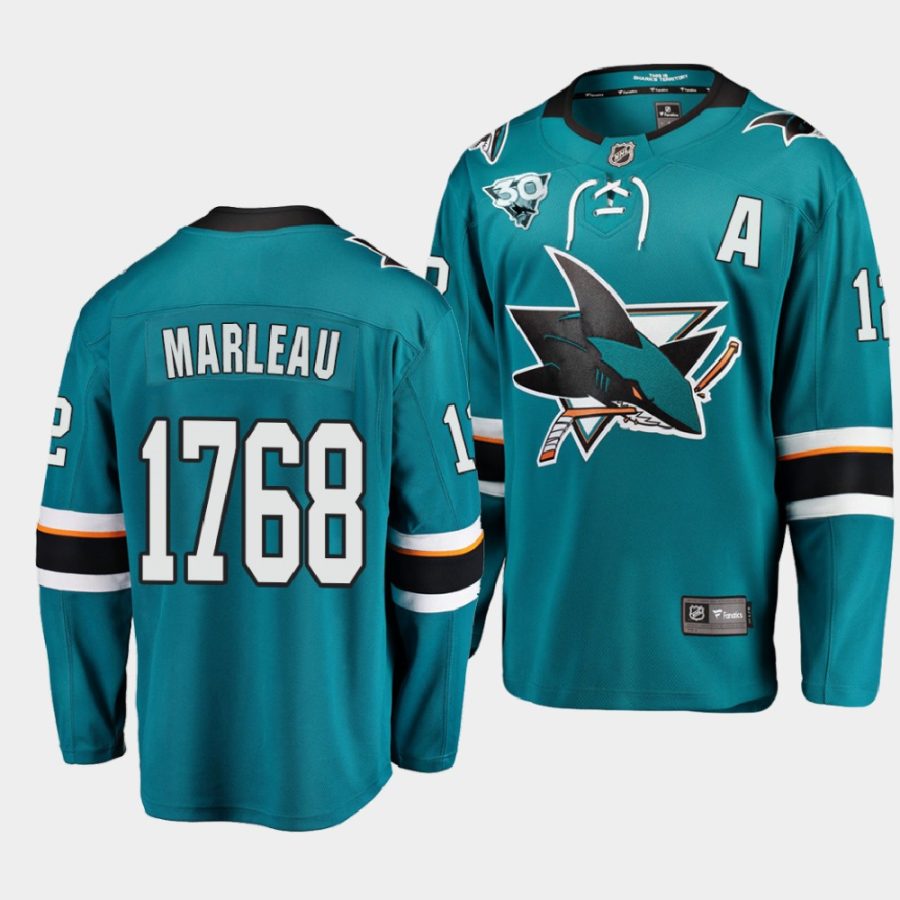 patrick marleau sharks teal 1768 games nhl history record honor jersey