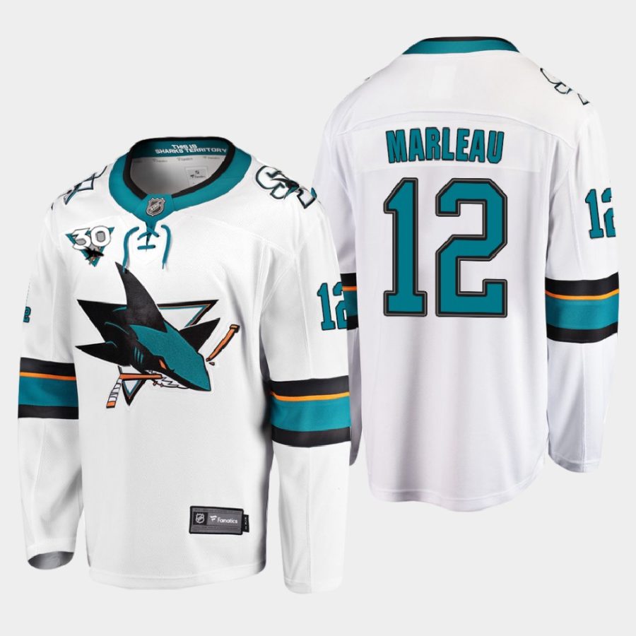 patrick marleau sharks white away commemorate 30th anniversary jersey