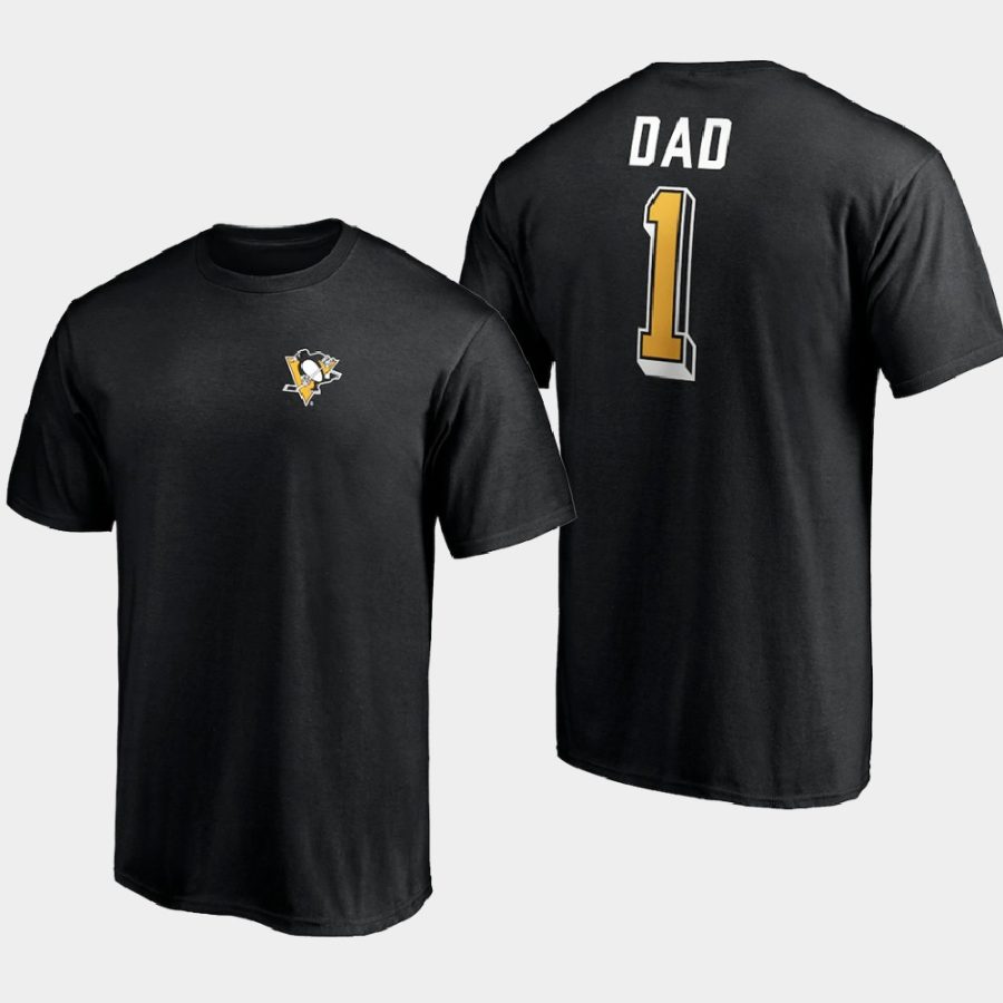 penguins black 2021 fathers day t shirt