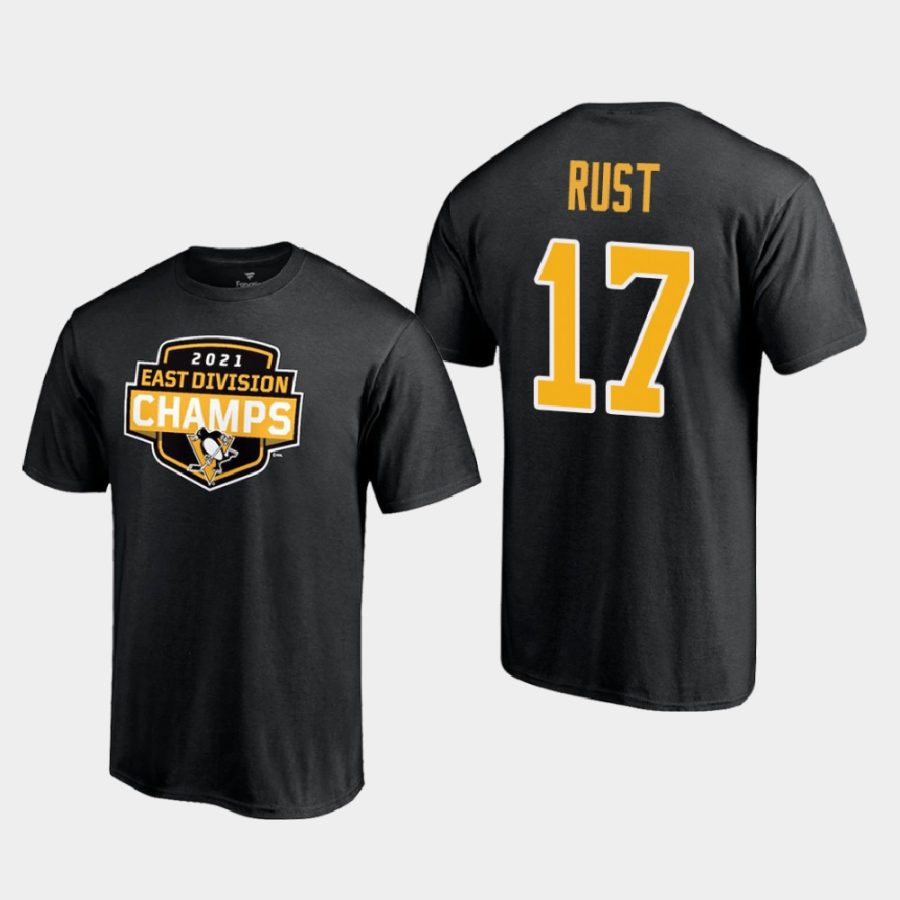 penguins bryan rust black 2021 east division champions t shirt