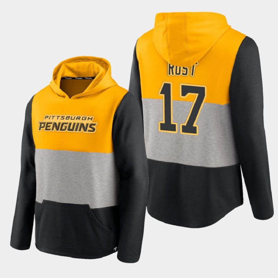 penguins bryan rust gold prep colorblock hoodie