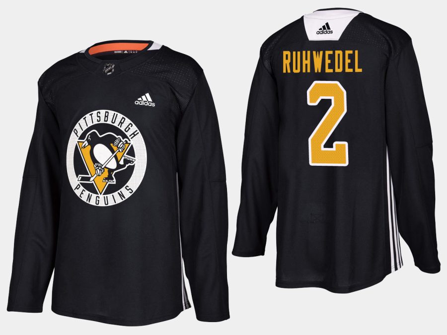 penguins chad ruhwedel home adidas practice player jersey