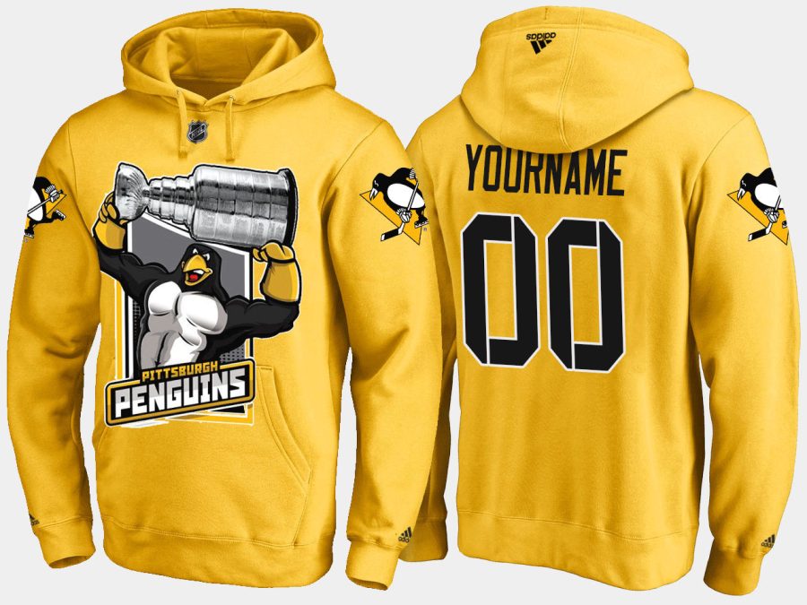 penguins custom cartoon team color yellow hoodie