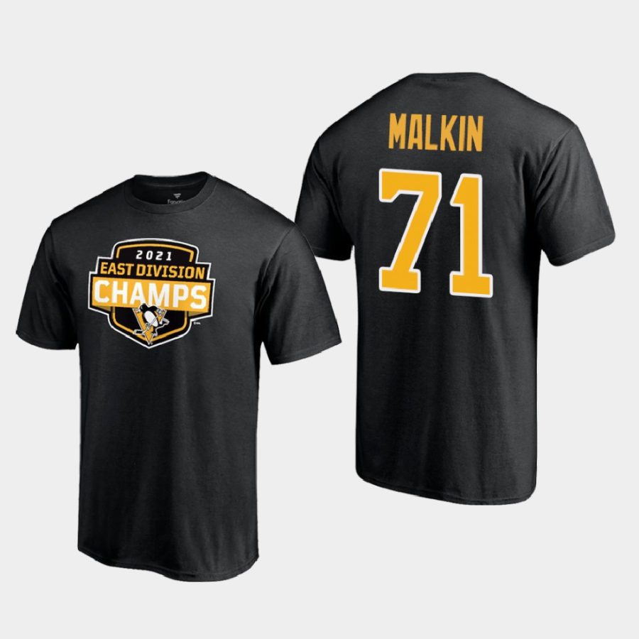 penguins evgeni malkin black 2021 east division champions t shirt