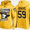 penguins jake guentzel cartoon team color yellow hoodie