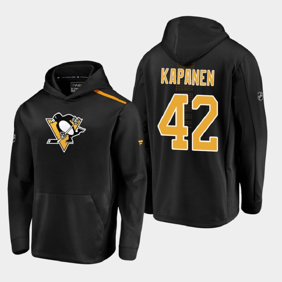 penguins kasperi kapanen black authentic pro rinkside pullover hoodie