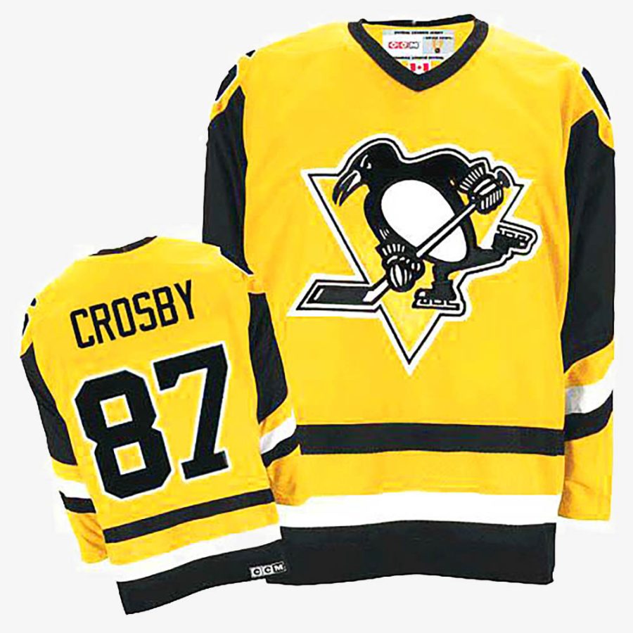 penguins sidney crosby gold throwback jersey