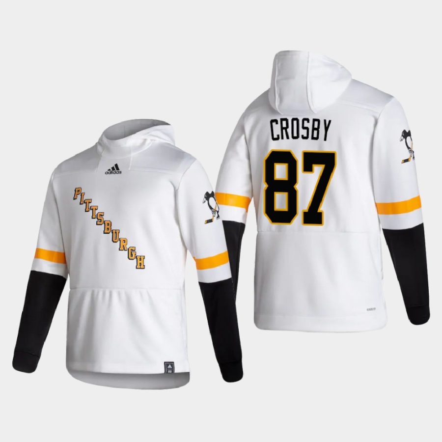 penguins sidney crosby white 2021 reverse retro authentic pullover hoodie