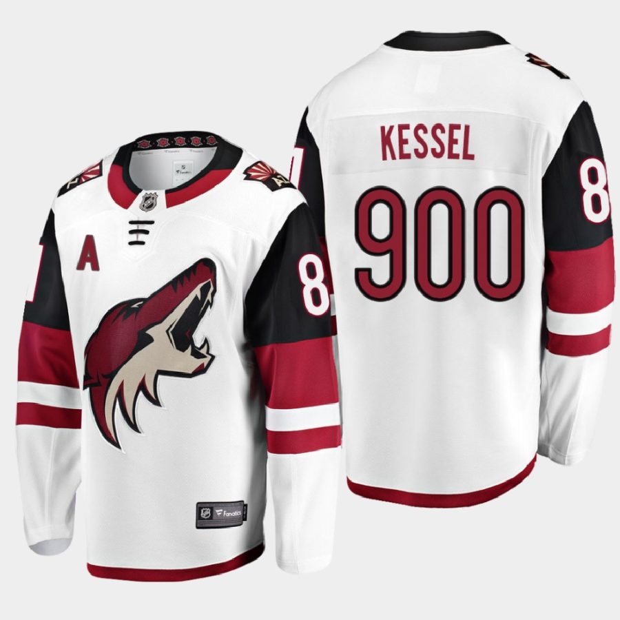 phil kessel coyotes white career point no. 900 jersey