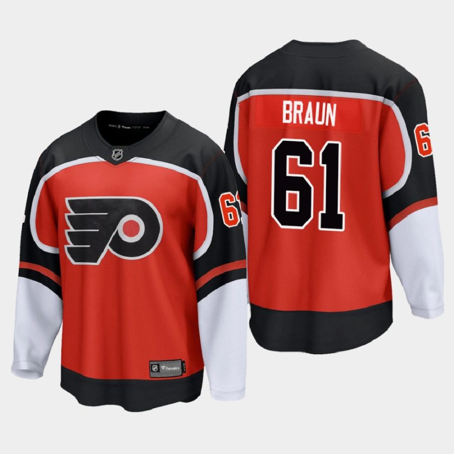 philadelphia flyers justin braun special edition 2021 jersey orange