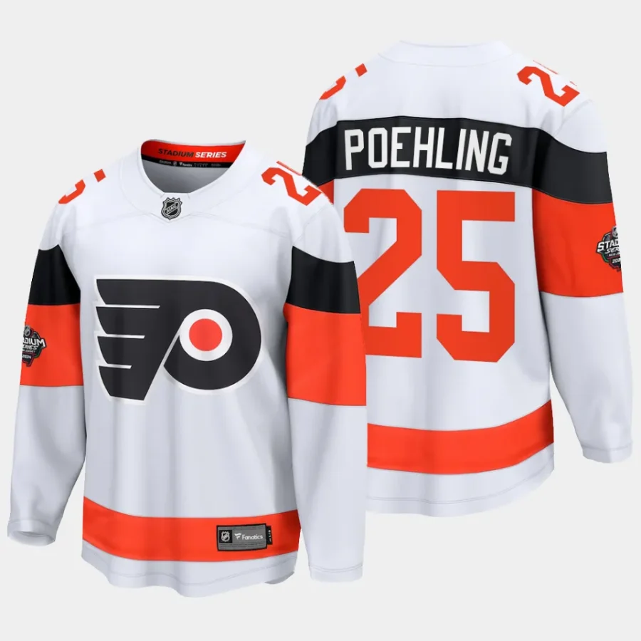 philadelphia flyers ryan poehling 2024 nhl stadium series breakaway player jersey white