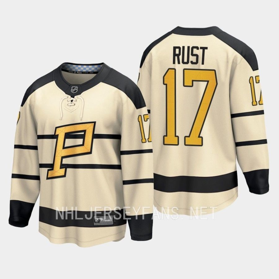 pittsburgh penguins bryan rust 2023 winter classic player jersey cream