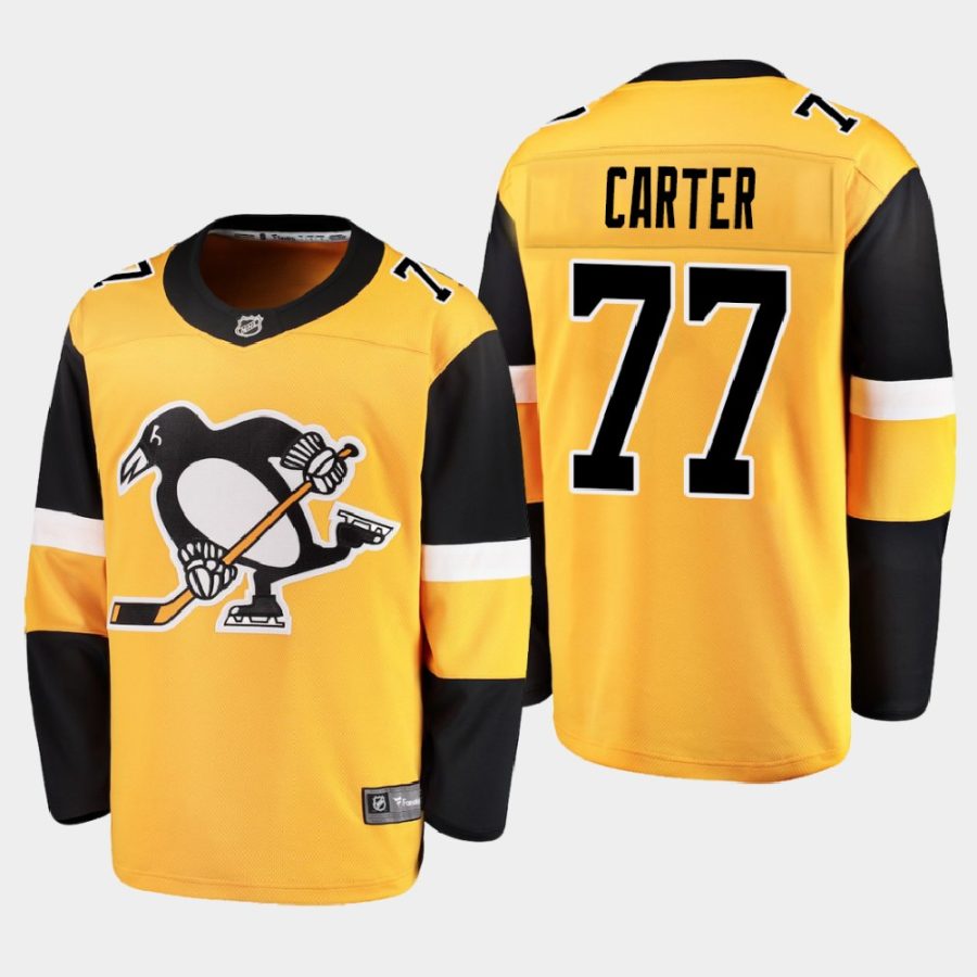 pittsburgh penguins jeff carter alternate 2021 jersey gold