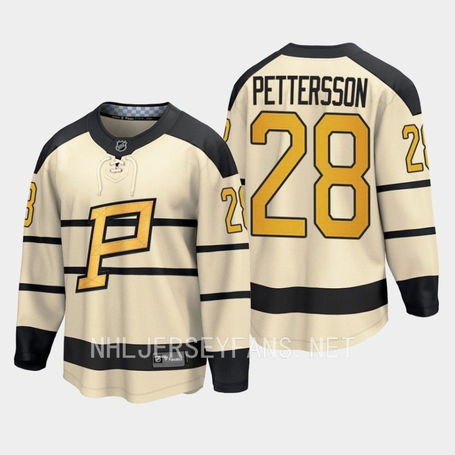 pittsburgh penguins marcus pettersson 2023 winter classic player jersey cream