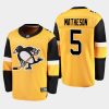 pittsburgh penguins mike matheson alternate 2020 21 breakaway player jersey gold