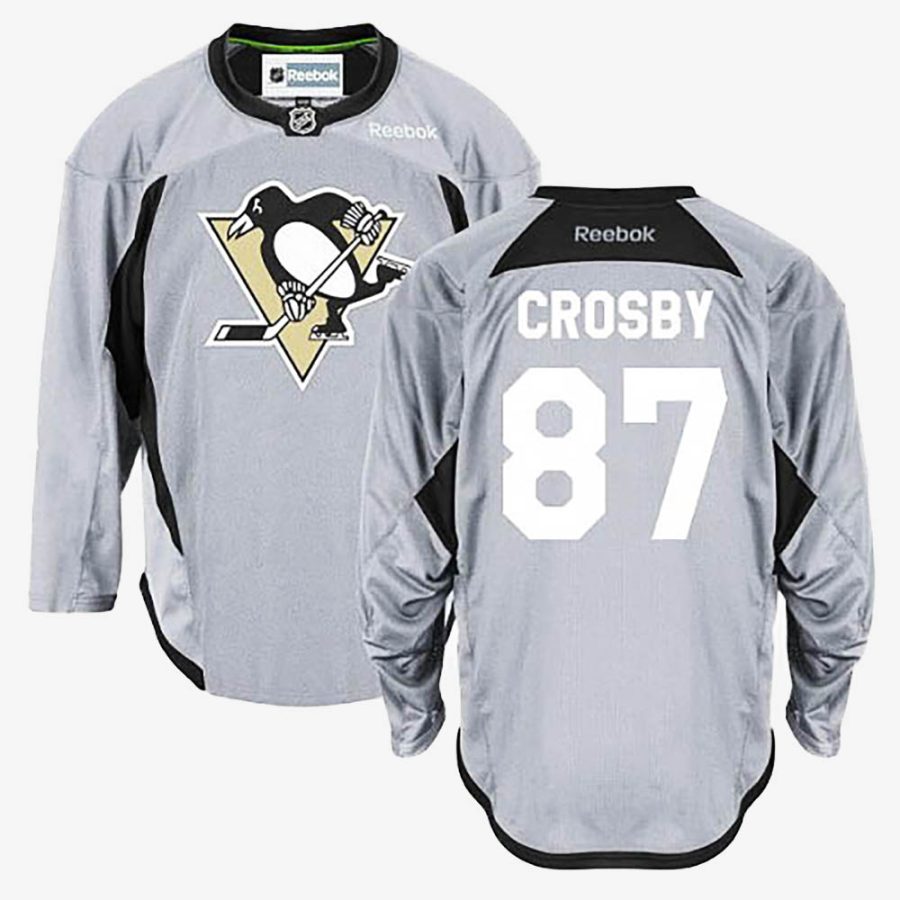 pittsburgh penguins sidney crosby grey practice jersey