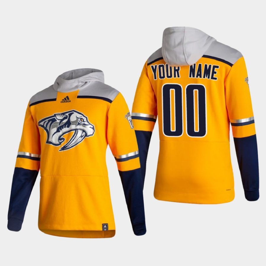 predators custom gold 2021 reverse retro authentic pullover hoodie