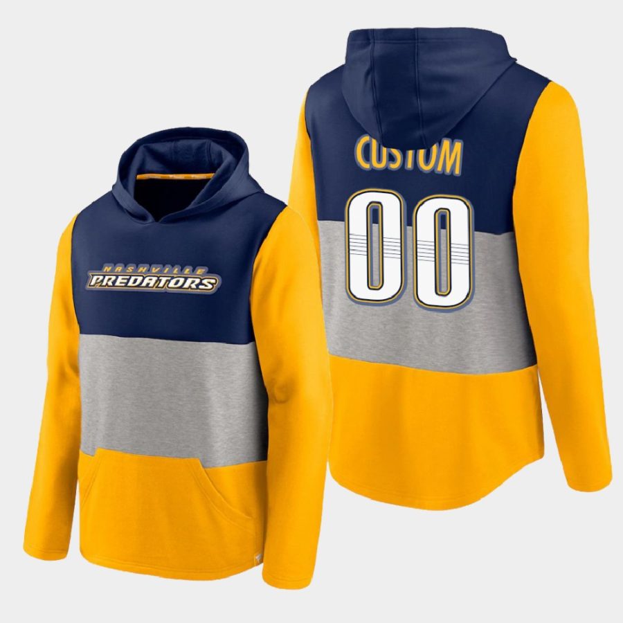 predators custom gold prep colorblock hoodie