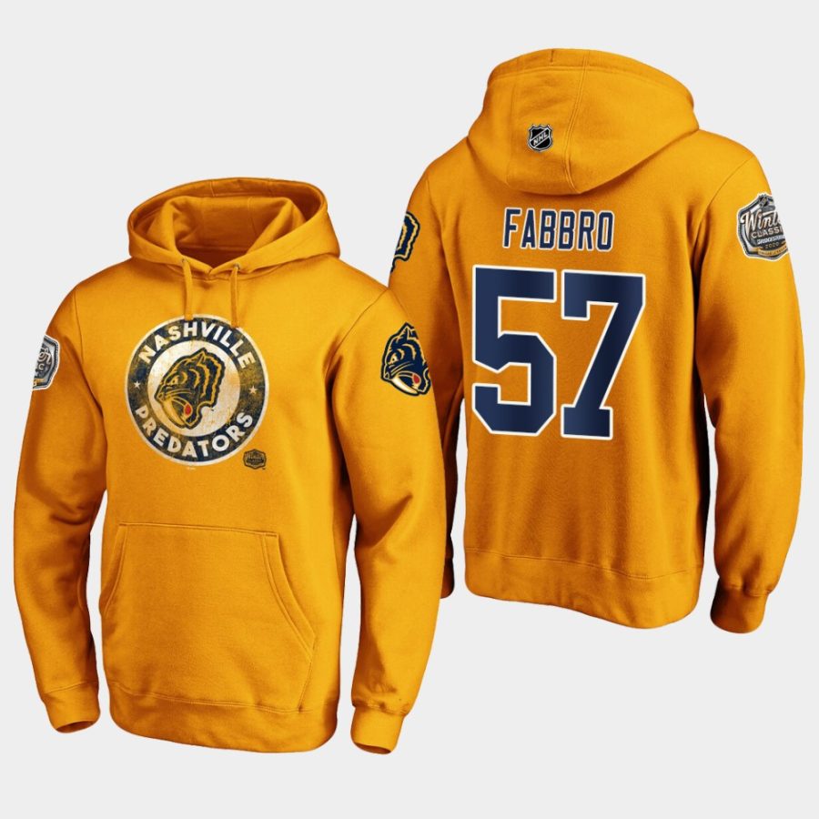 predators dante fabbro gold 2020 winter classic hometown medallion pullover hoodie